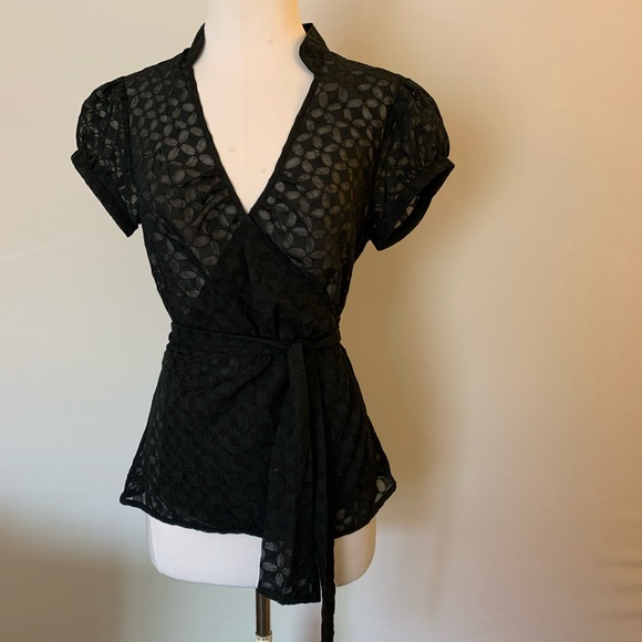 Express Tops - Express Design Studio Black Sheer Blouse Size M